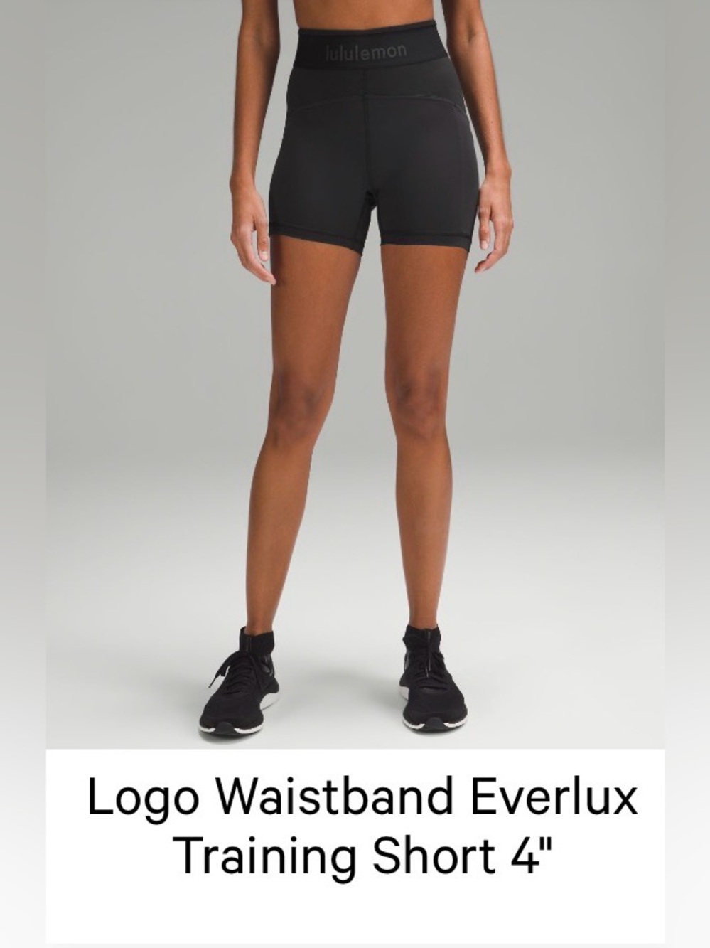 lululemon athletica Logo Waistband Everlux Training Short 4" - Black